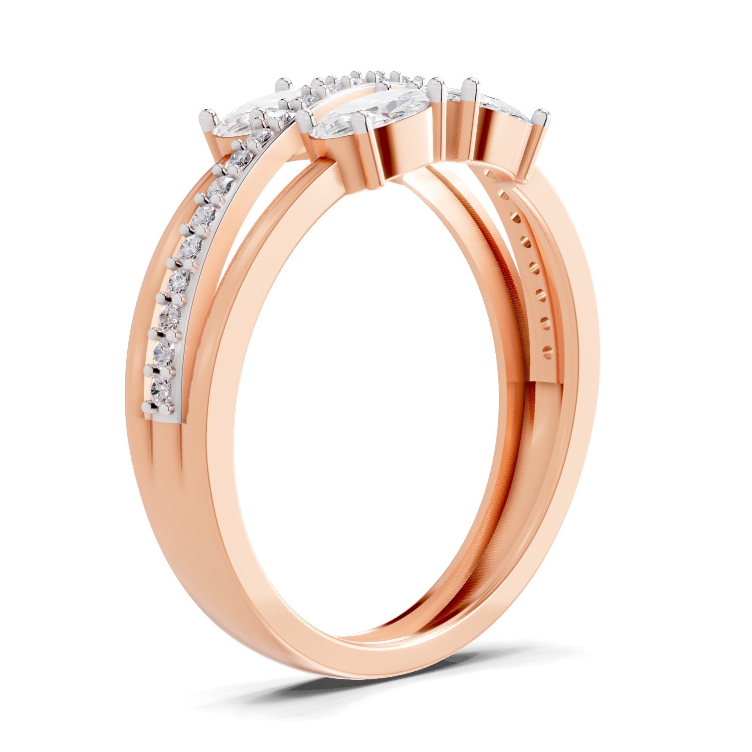 1.36 Carat Quadra Oval Engagement Ring | 14K Rose Gold