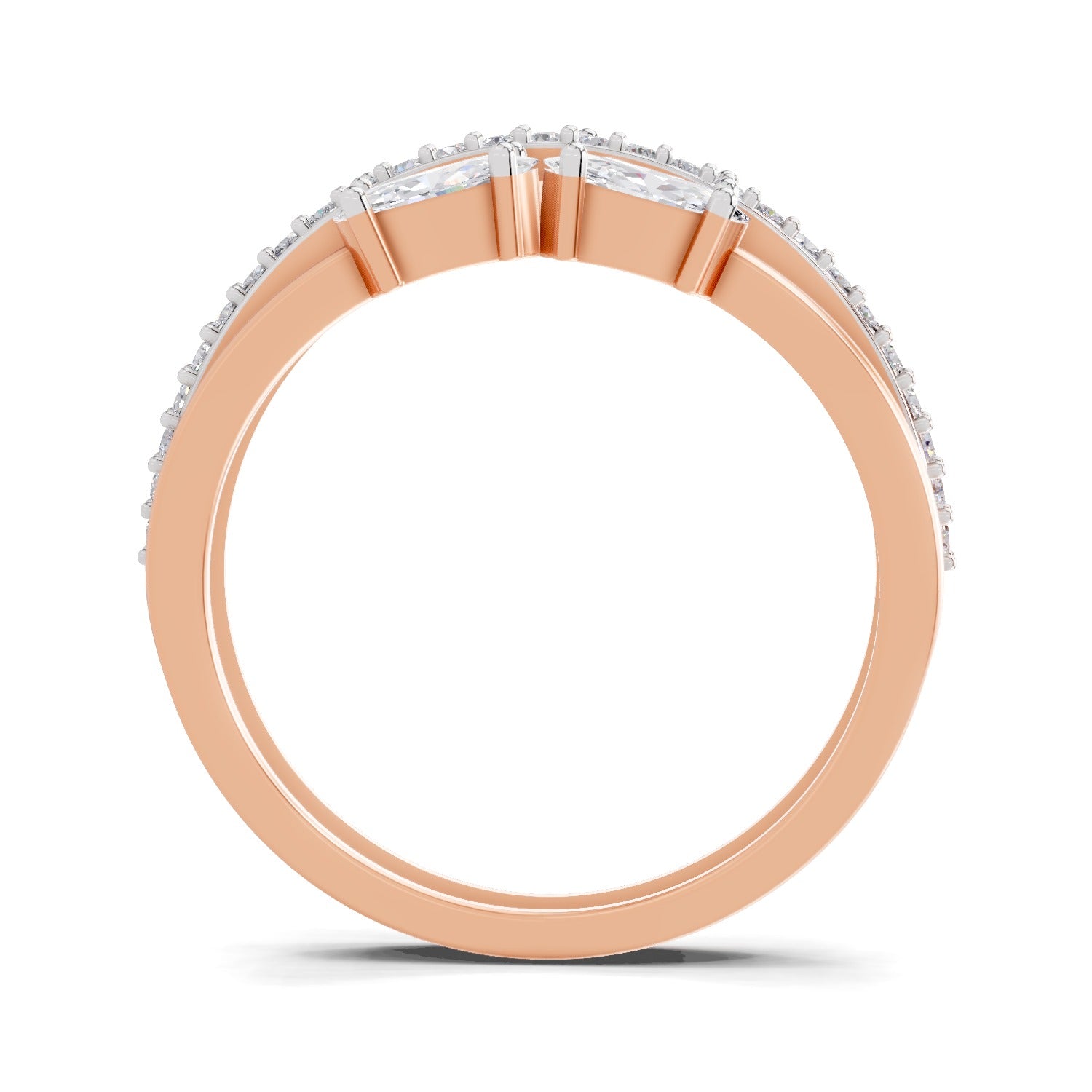 1.36 Carat Quadra Oval Engagement Ring | 14K Rose Gold