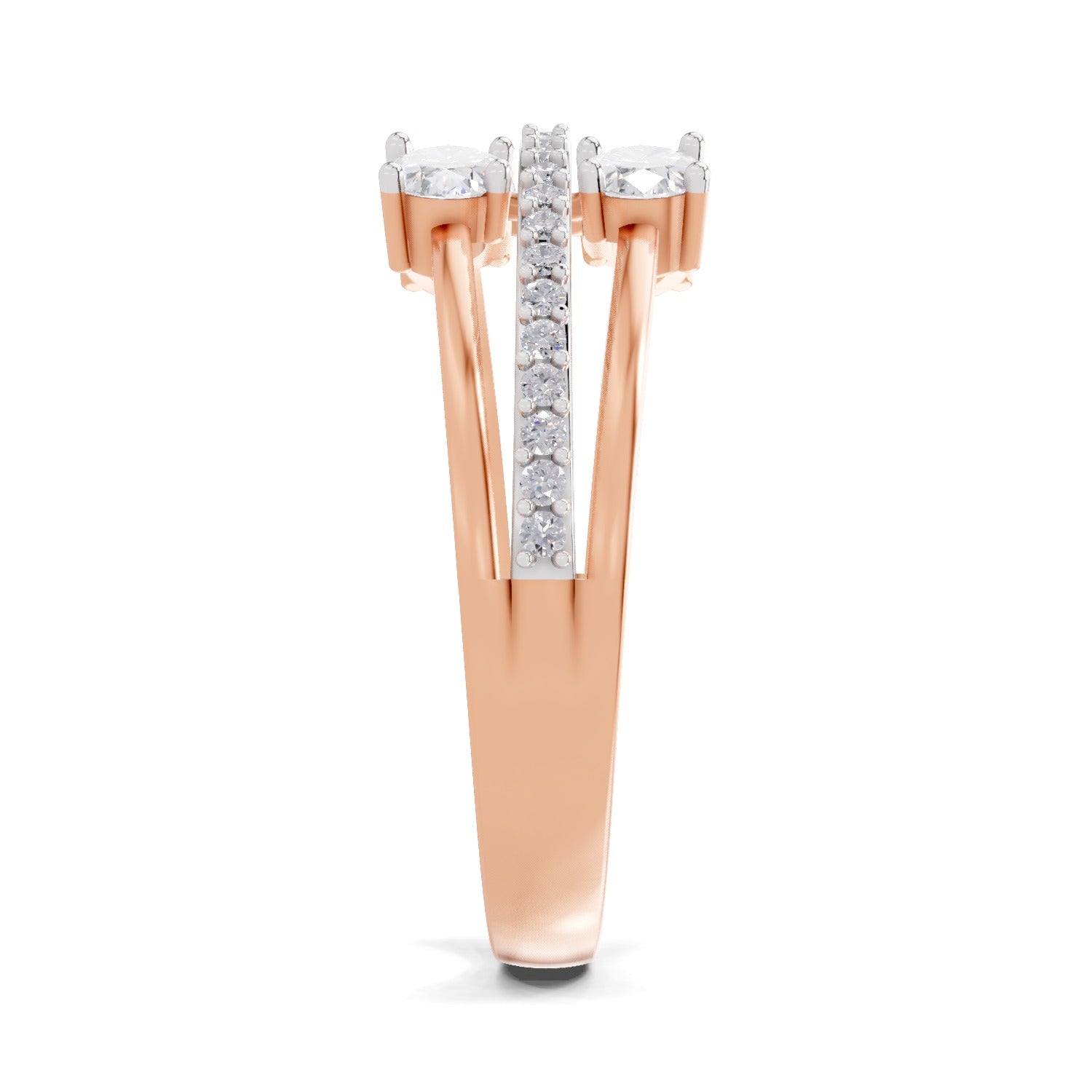 1.36 Carat Quadra Oval Engagement Ring | 14K Rose Gold
