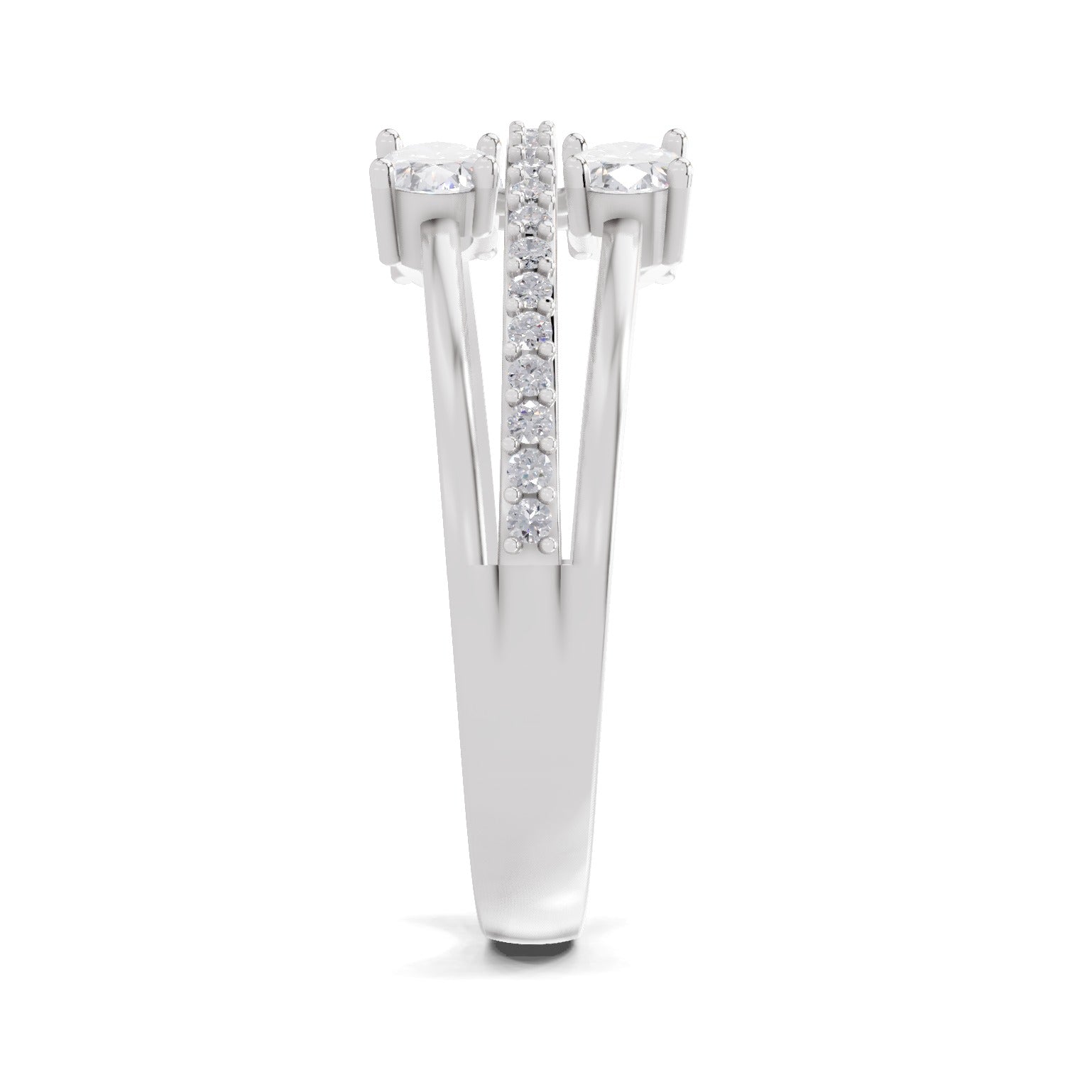 1.36 Carat Quadra Oval Engagement Ring | 14K White Gold