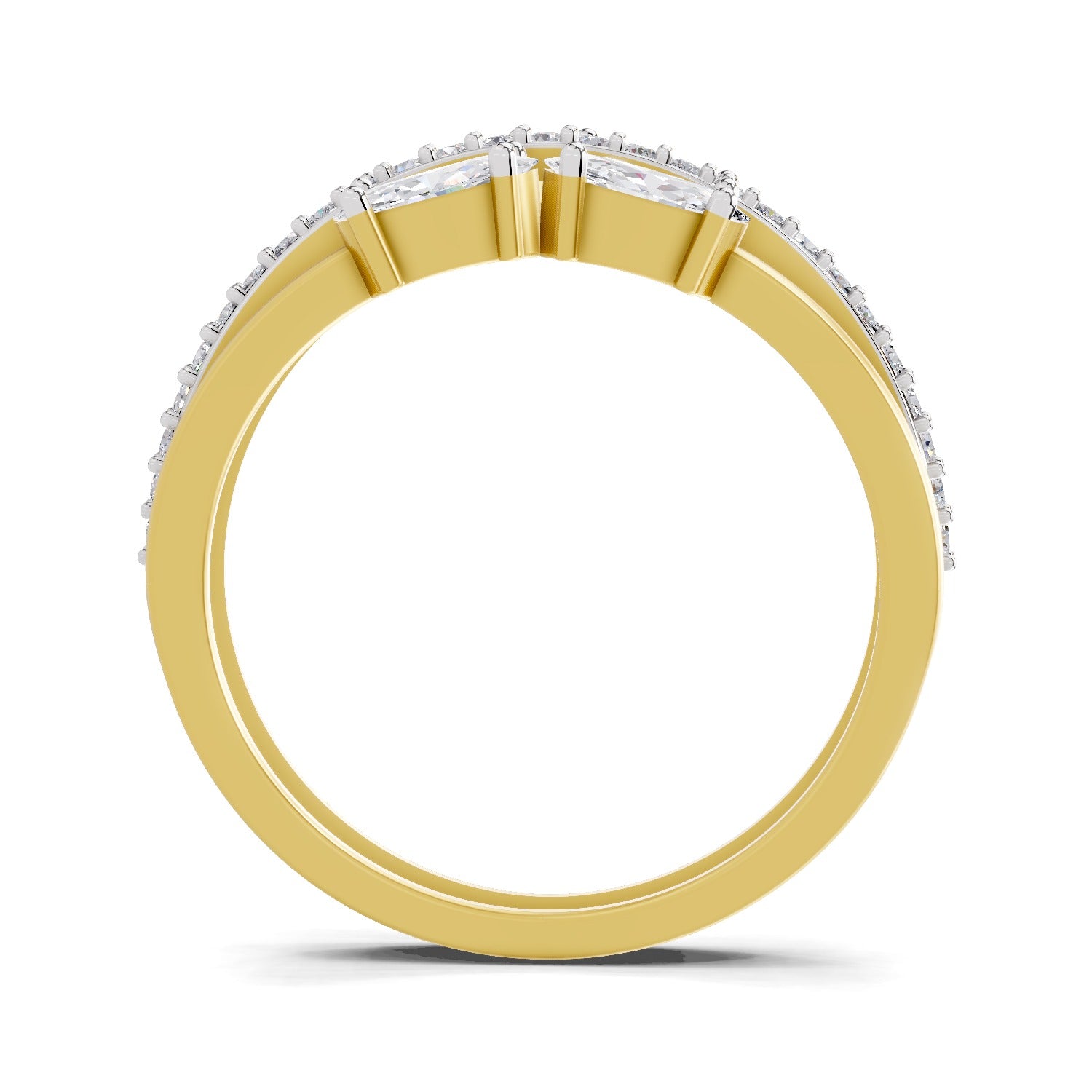 1.36 Carat Quadra Oval Engagement Ring | 14K Yellow Gold