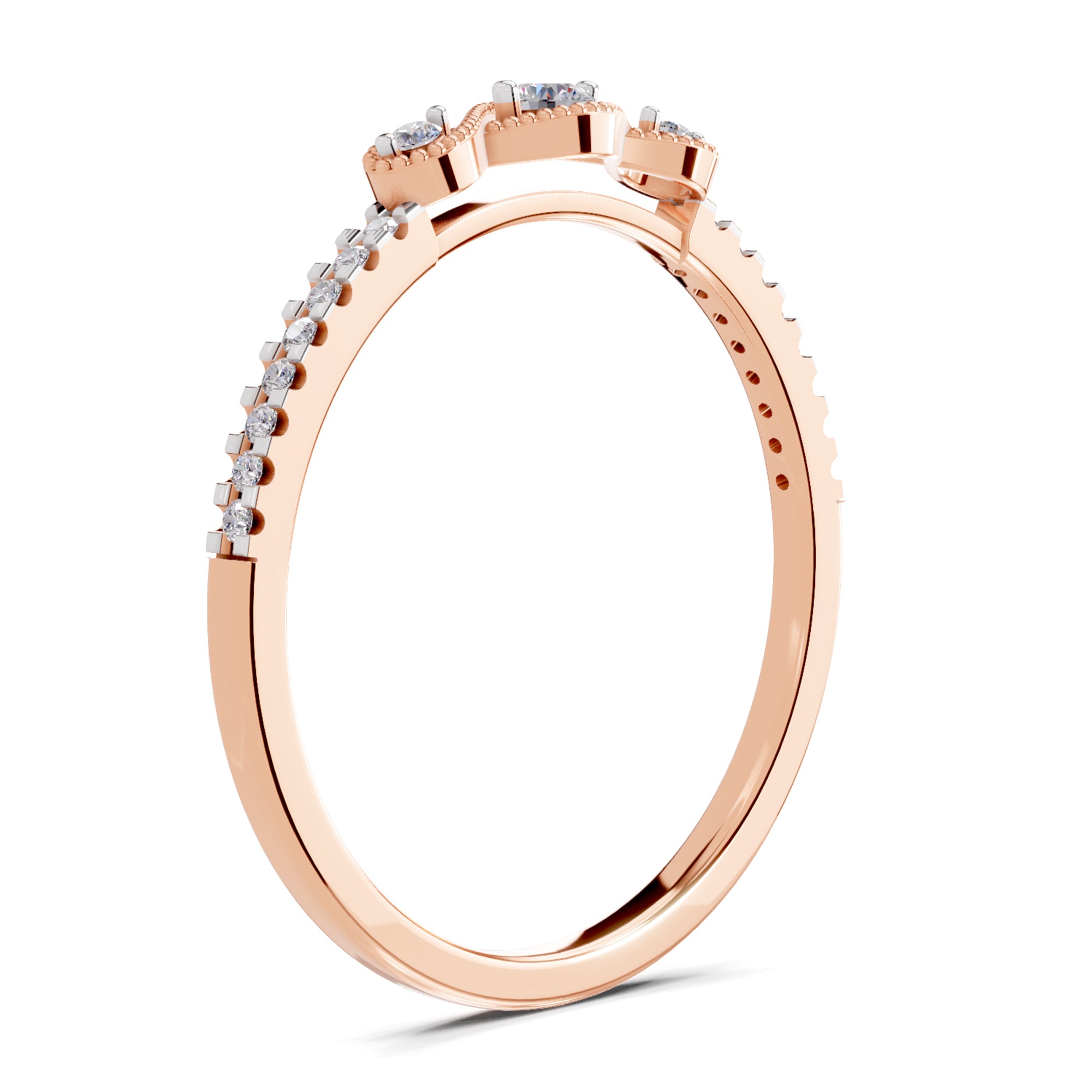 0.16 Carat Cushion Engagement Ring | 14K Rose Gold