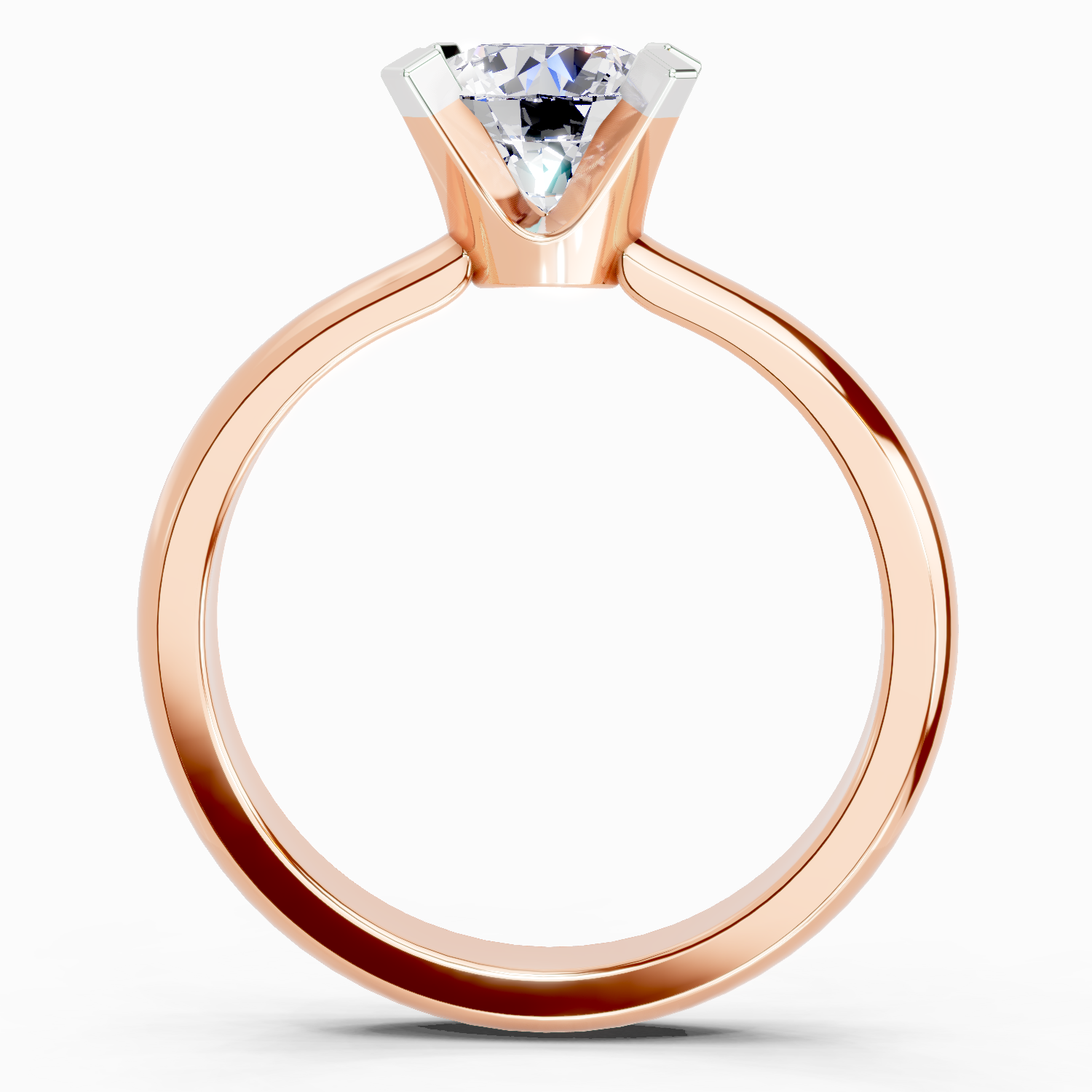 1 Carat Round Shape 4 Prong Solitaire Diamond Ring | 14K Rose Gold