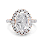 3.39 Carat Classic Oval Shape Halo Engagement Ring | 14K Rose Gold