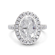 3.39 Carat Classic Oval Shape Halo Engagement Ring | 14K White Gold