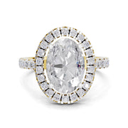 3.39 Carat Classic Oval Shape Halo Engagement Ring | 14K Yellow Gold