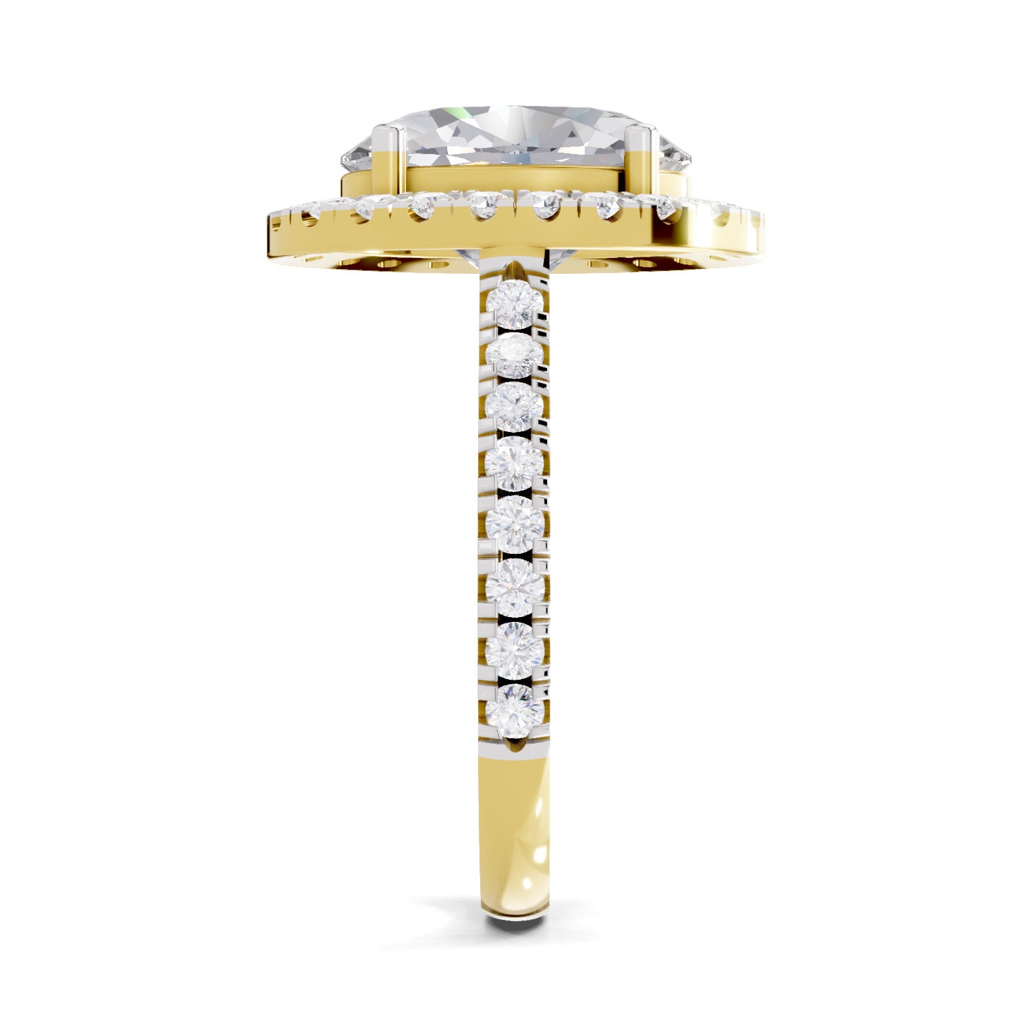 3.39 Carat Classic Oval Shape Halo Engagement Ring | 14K Yellow Gold