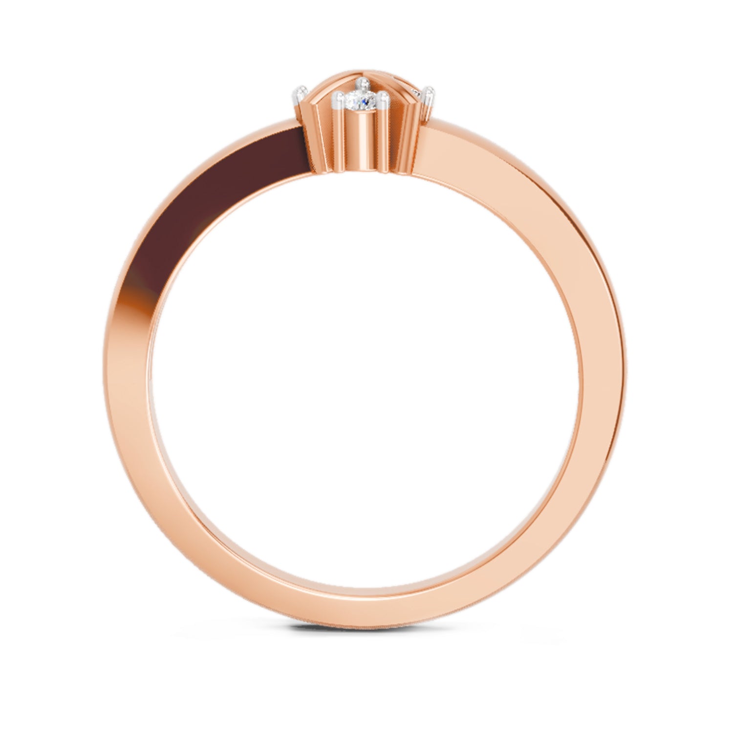 0.08 Ct Round Cluster Ring  14K Rose Gold