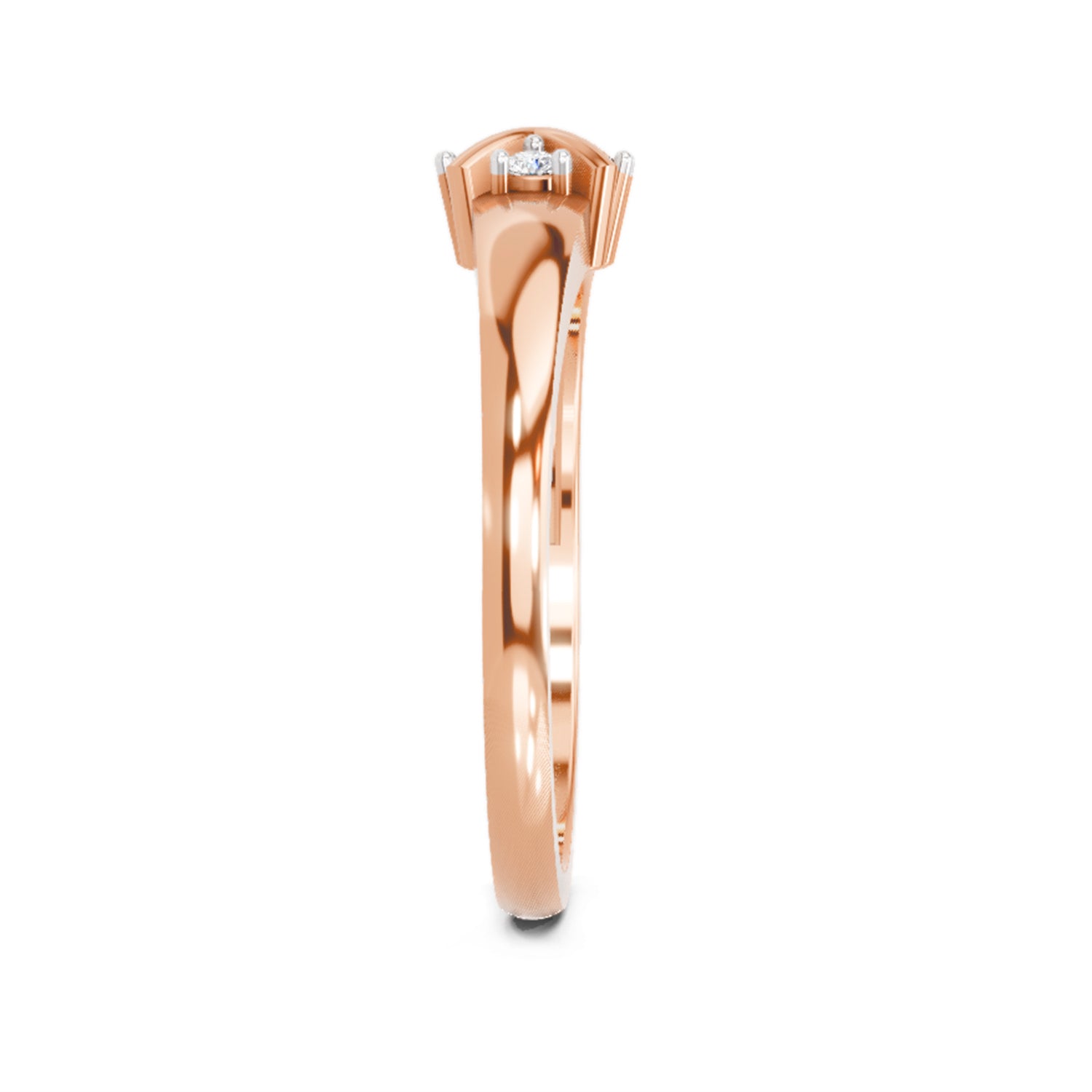 0.08 Ct Round Cluster Ring  14K Rose Gold