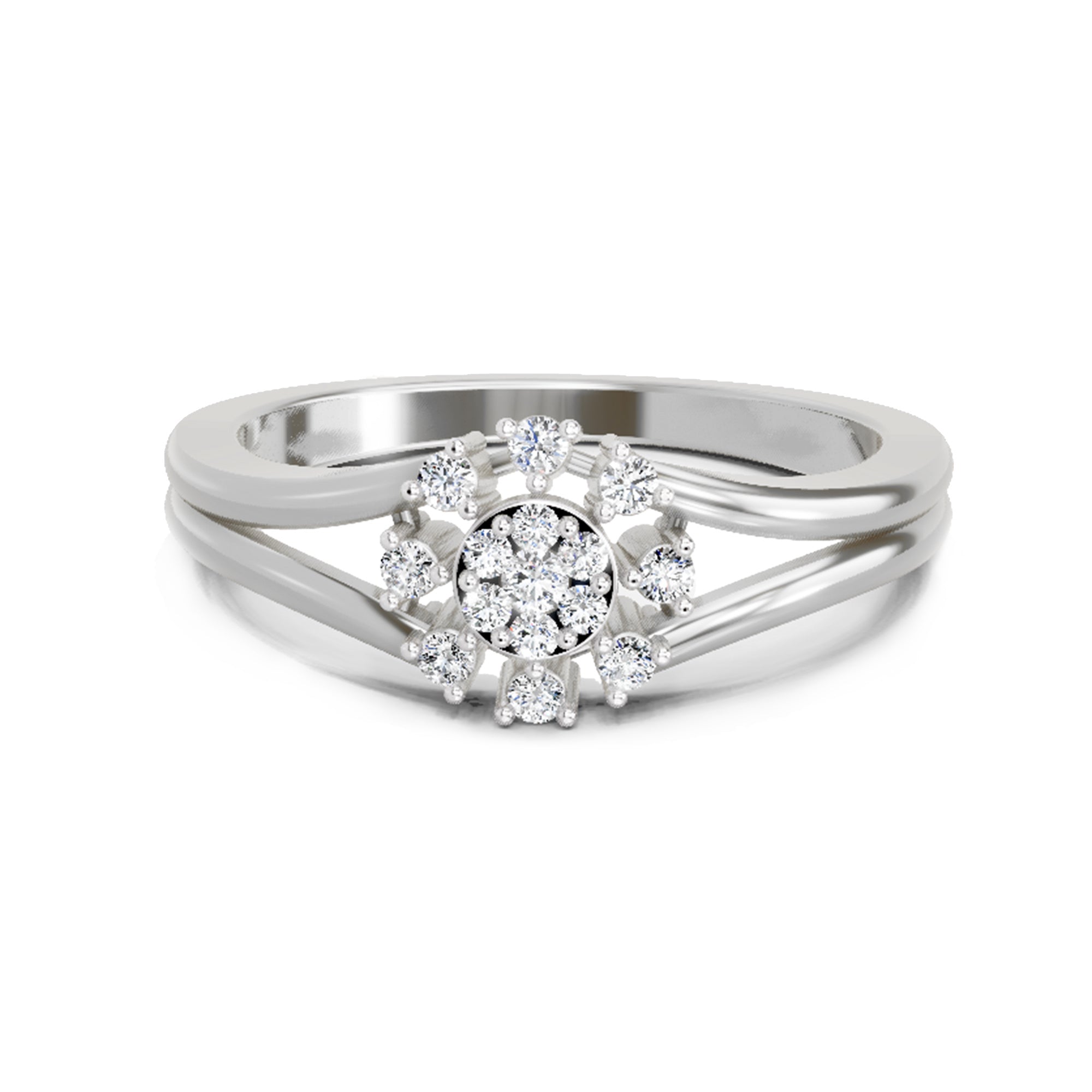 0.17 Ct Round Solitaire Ring  14K White Gold