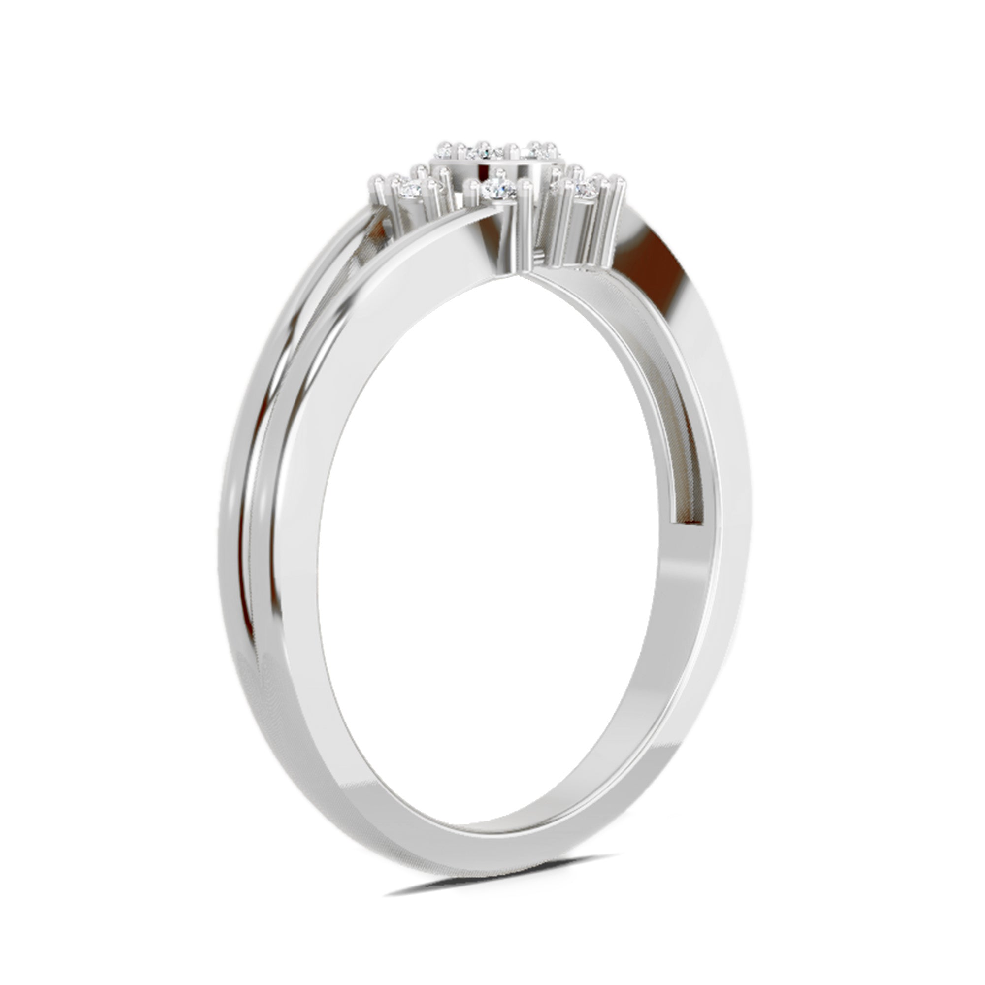0.17 Ct Round Solitaire Ring  14K White Gold