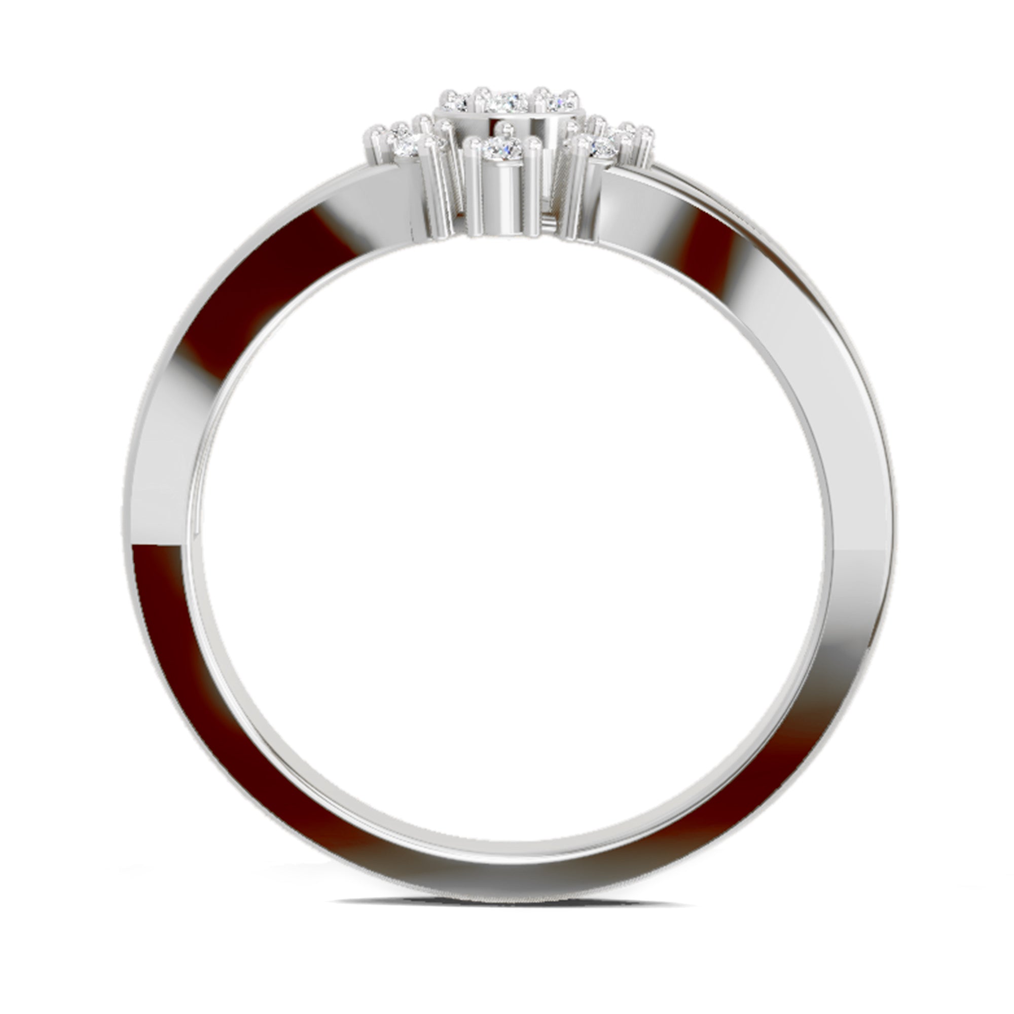 0.17 Ct Round Solitaire Ring  14K White Gold