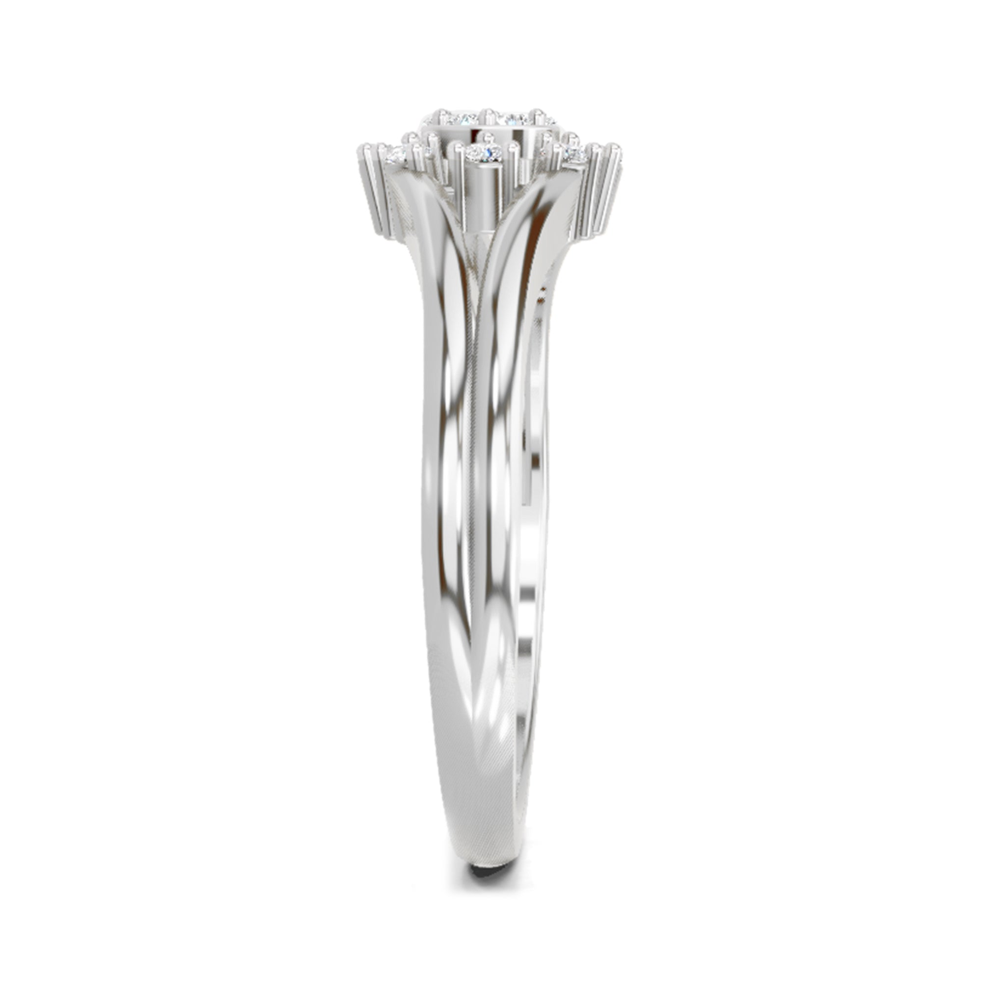 0.17 Ct Round Solitaire Ring  14K White Gold