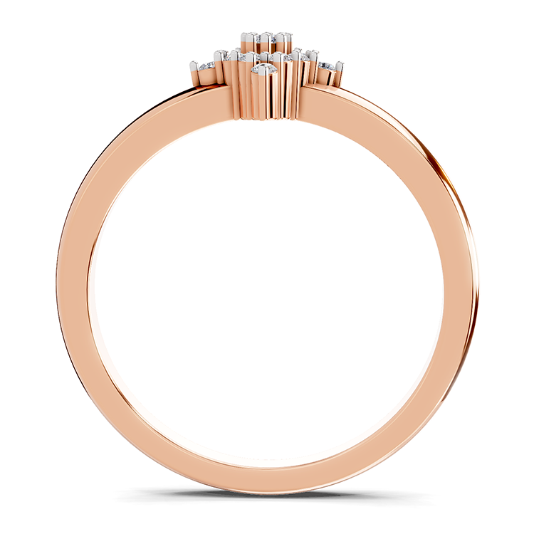 0.12 Carat Diamond Kite Cluster Promise Engagement Ring | 14K Rose Gold