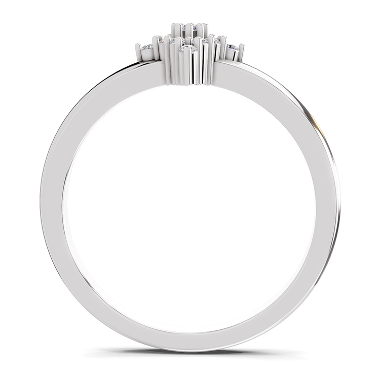 0.12 Carat Diamond Kite Cluster Promise Engagement Ring | 14K White Gold