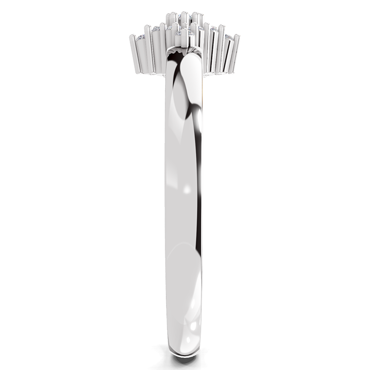 0.12 Carat Diamond Kite Cluster Promise Engagement Ring | 14K White Gold