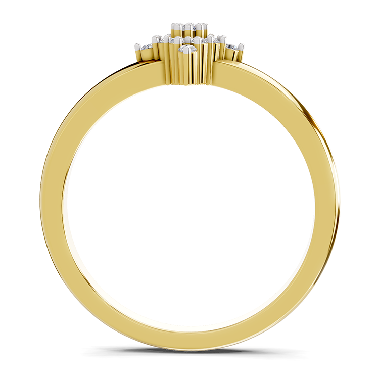 0.12 Carat Diamond Kite Cluster Promise Engagement Ring | 14K Yellow Gold