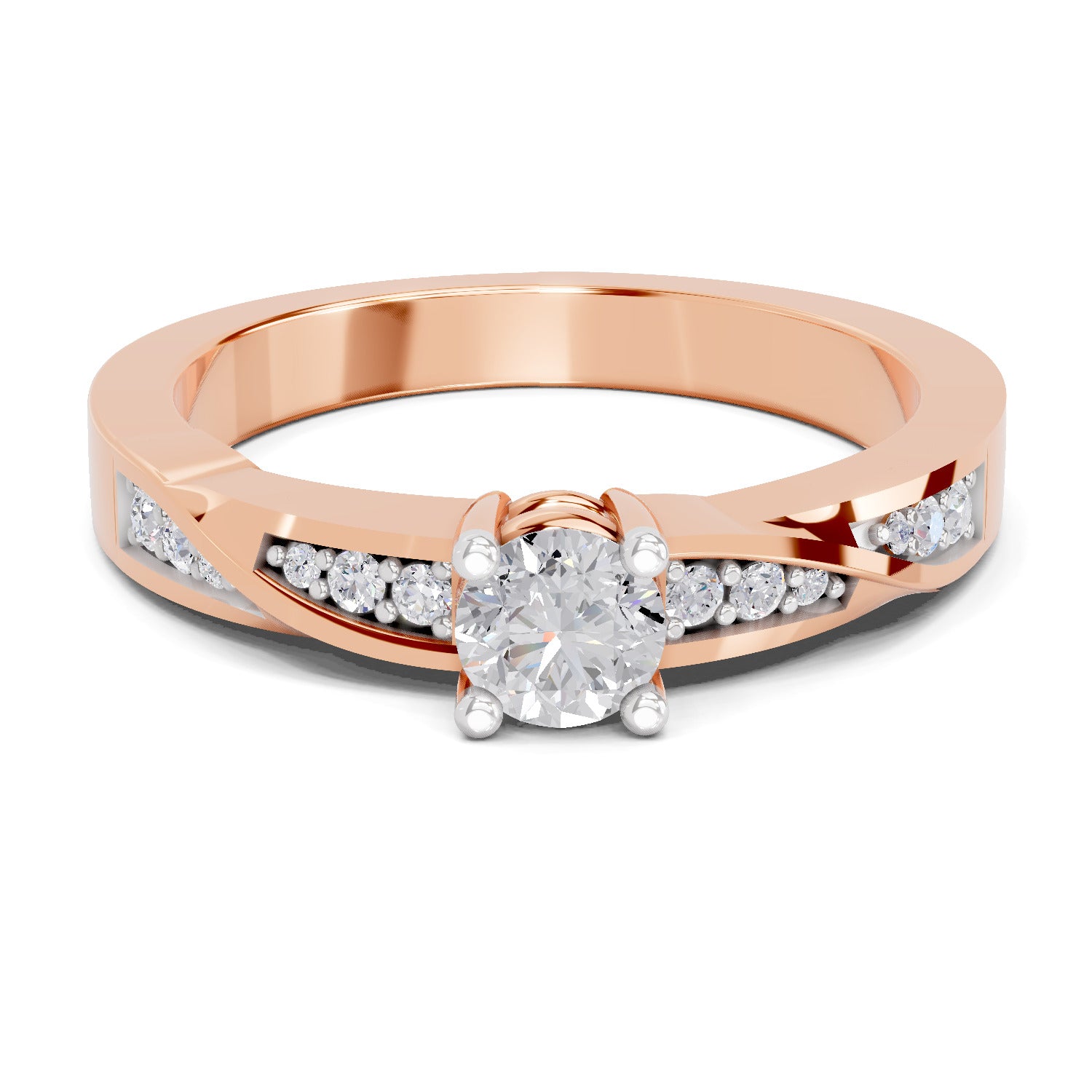 0.44 Carat Round Shape Grace Solitaire Engagement Ring | 14K Rose Gold