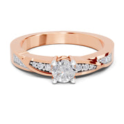 0.44 Carat Round Shape Grace Solitaire Engagement Ring | 14K Rose Gold