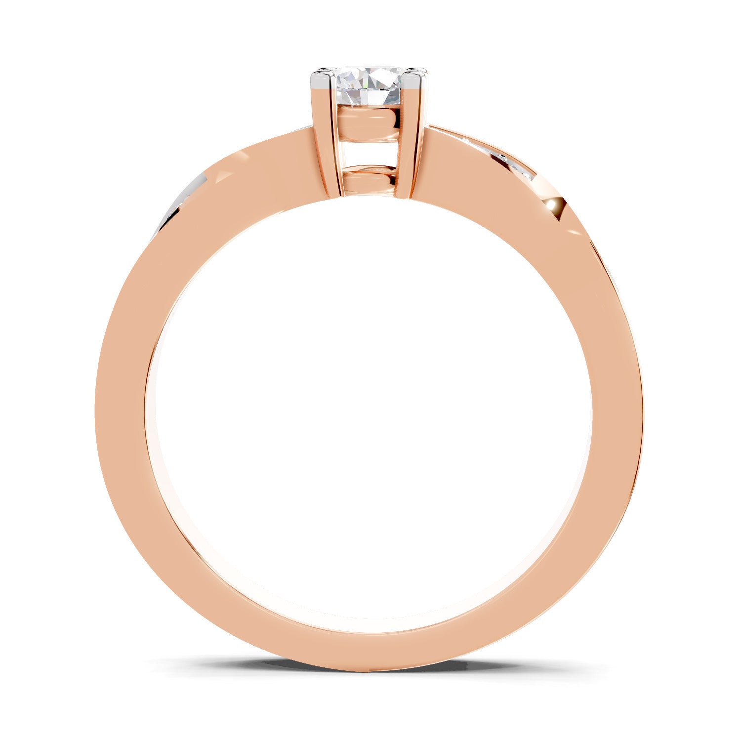 0.44 Carat Round Shape Grace Solitaire Engagement Ring | 14K Rose Gold