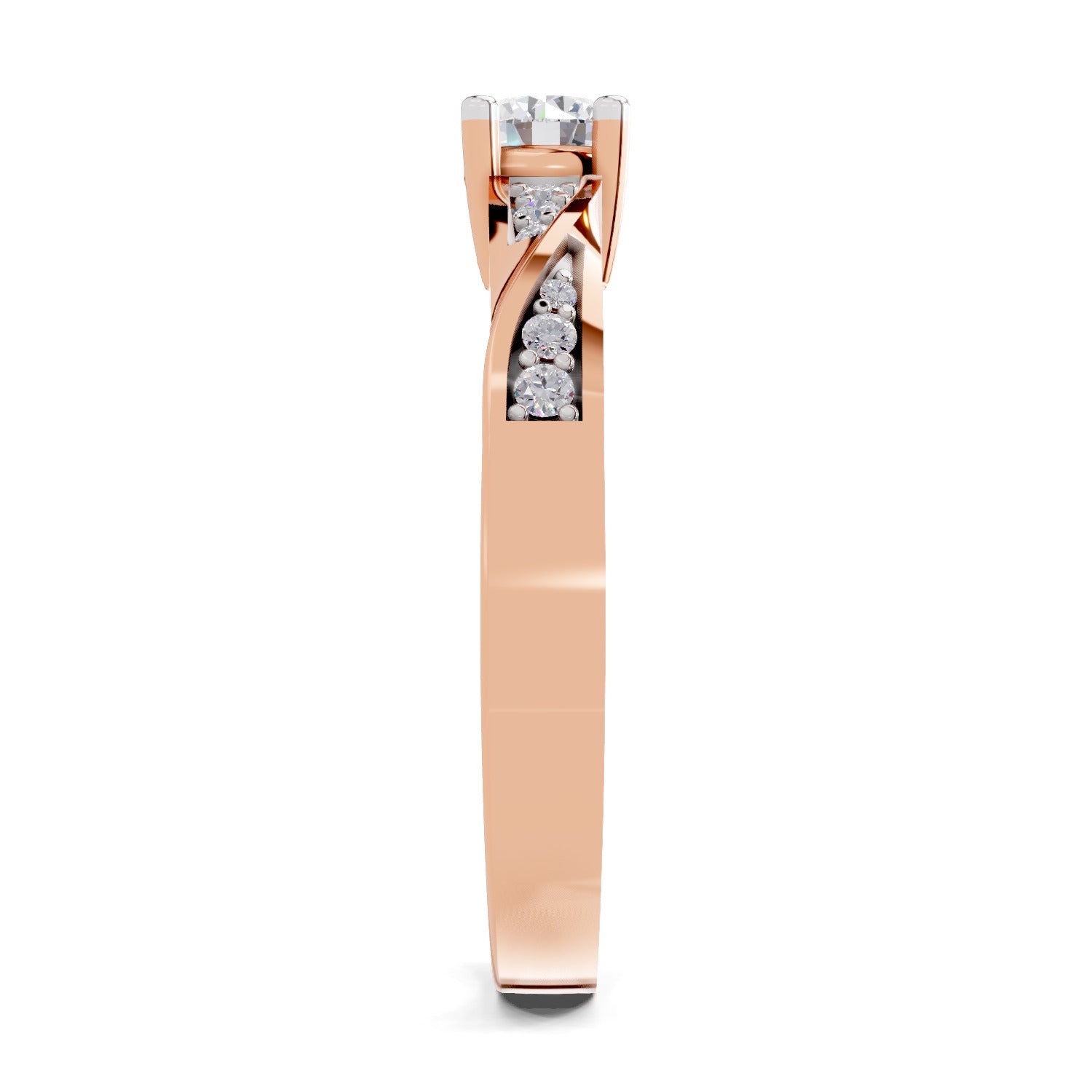 0.44 Carat Round Shape Grace Solitaire Engagement Ring | 14K Rose Gold