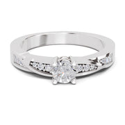 0.44 Carat Round Shape Grace Solitaire Engagement Ring | 14K White Gold