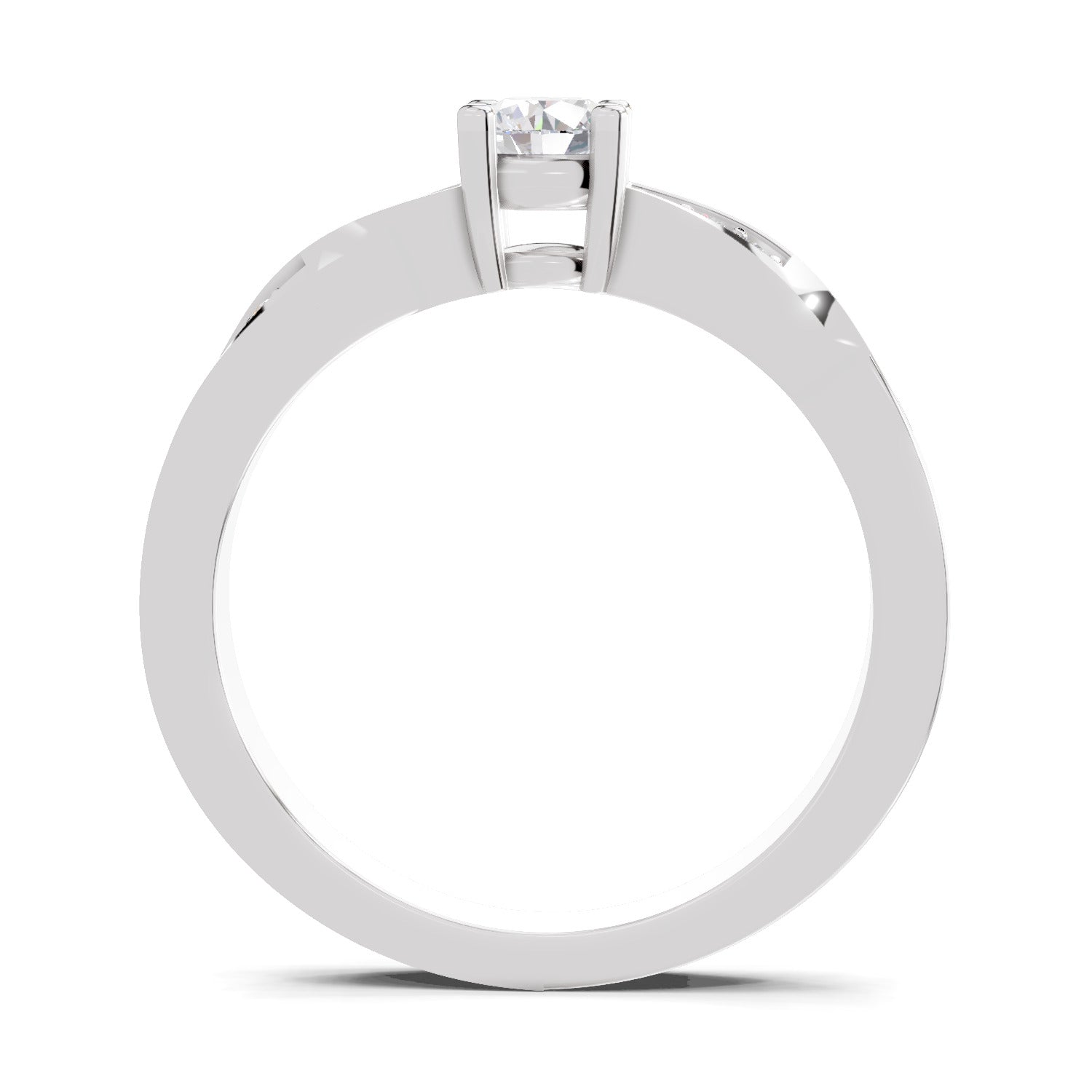 0.44 Carat Round Shape Grace Solitaire Engagement Ring | 14K White Gold