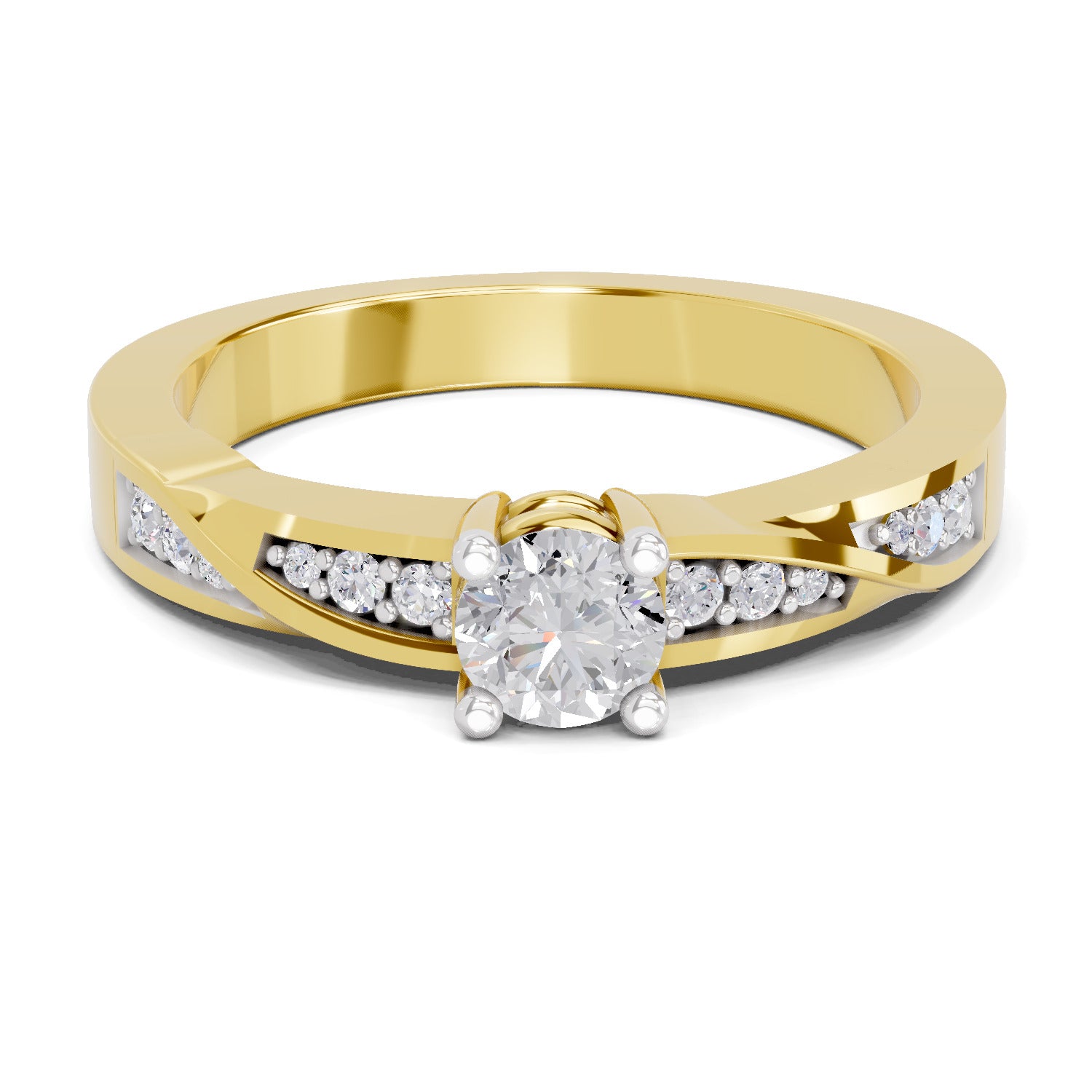 0.44 Carat Round Shape Grace Solitaire Engagement Ring | 14K Yellow Gold