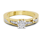0.44 Carat Round Shape Grace Solitaire Engagement Ring | 14K Yellow Gold