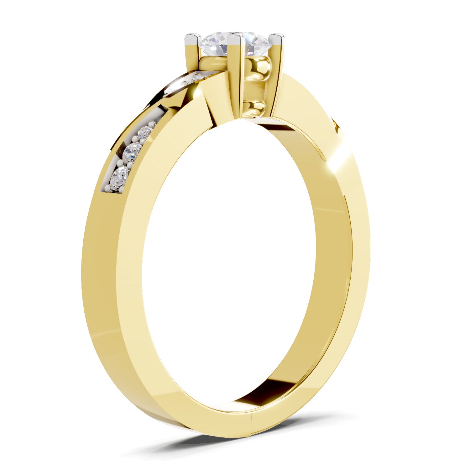 0.44 Carat Round Shape Grace Solitaire Engagement Ring | 14K Yellow Gold
