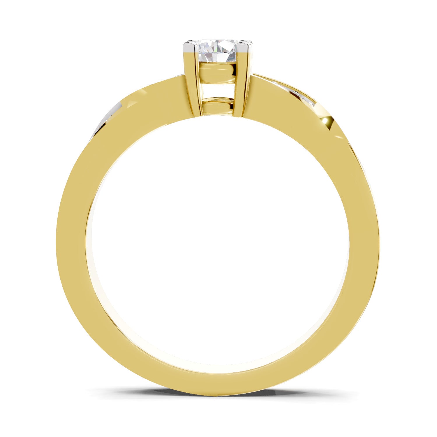0.44 Carat Round Shape Grace Solitaire Engagement Ring | 14K Yellow Gold