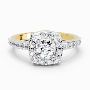1 Ct Round Halo | 14K Yellow Gold