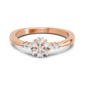 0.16 Ct Round Cluster Ring  14K Rose Gold
