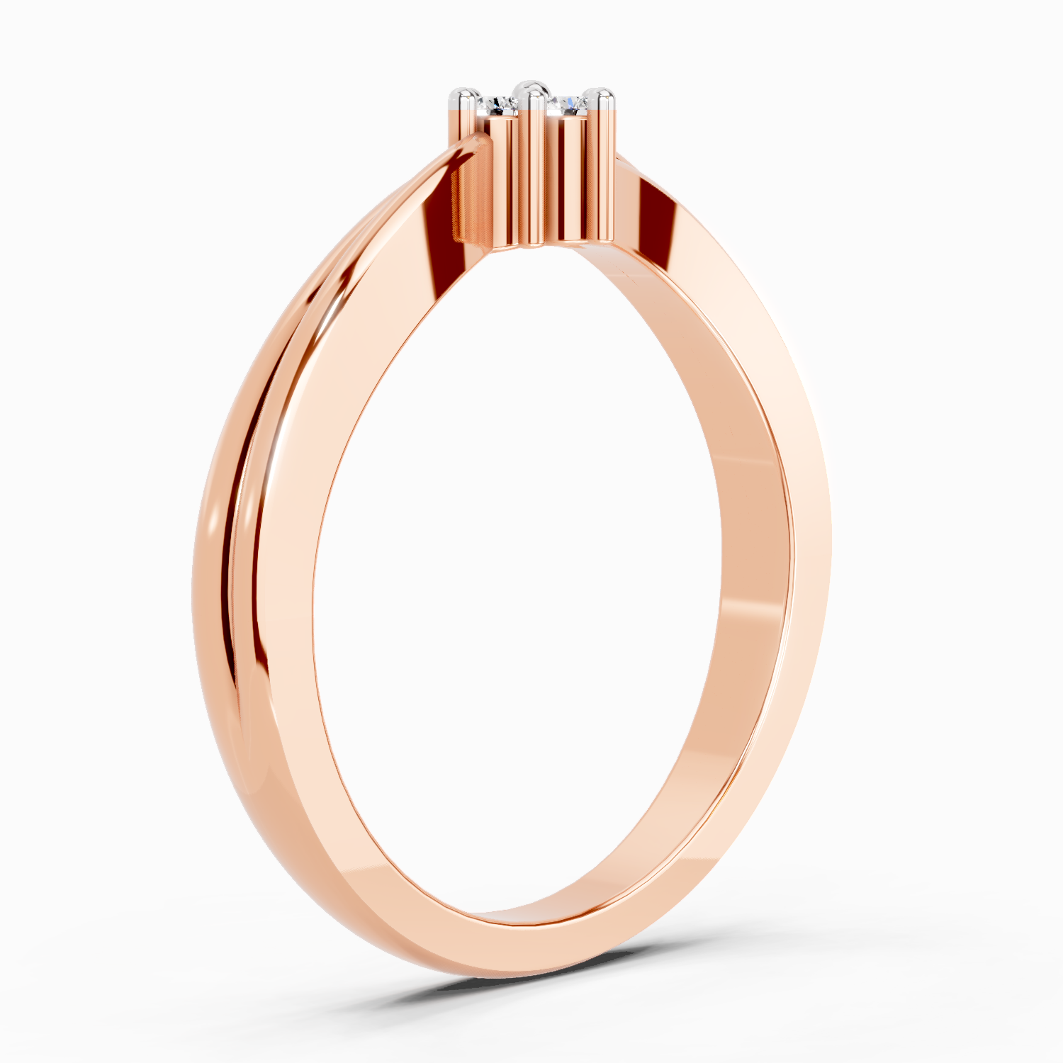 0.08 Carat Round Shape Diamond Ring | 14K Rose Gold