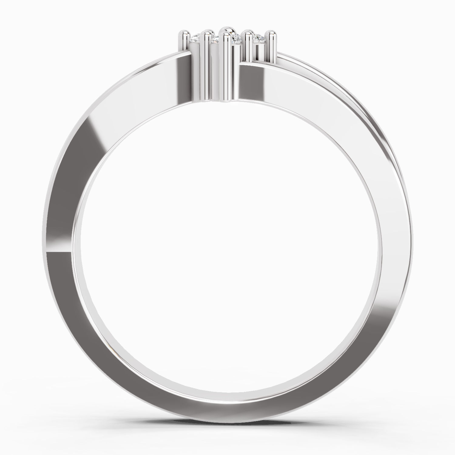 0.08 Carat Round Shape Diamond Ring | 14K White Gold