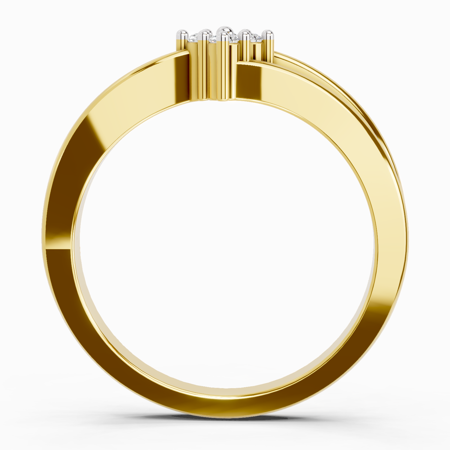 0.08 Carat Round Shape Diamond Ring | 14K Yellow Gold