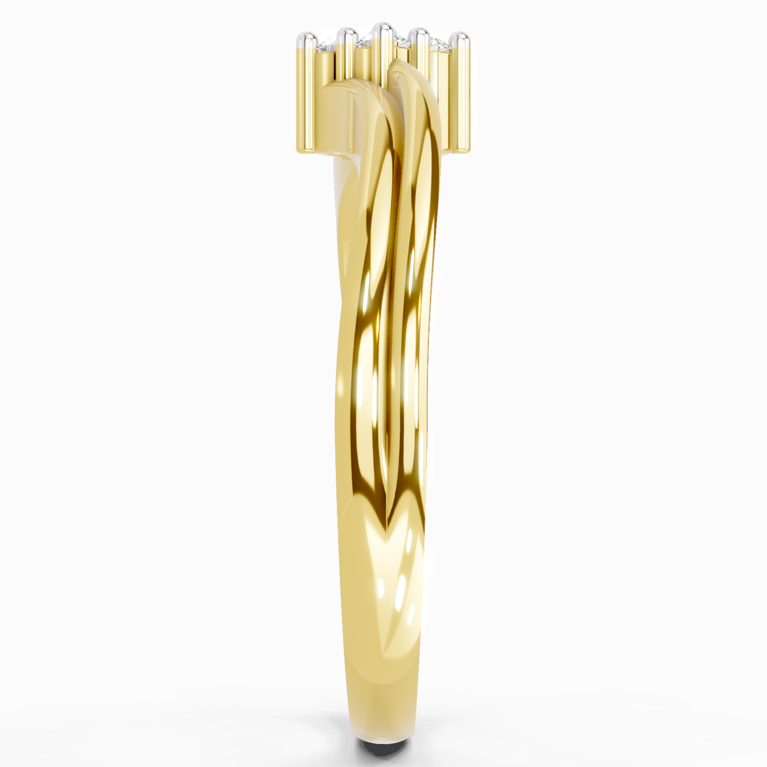 0.08 Carat Round Shape Diamond Ring | 14K Yellow Gold