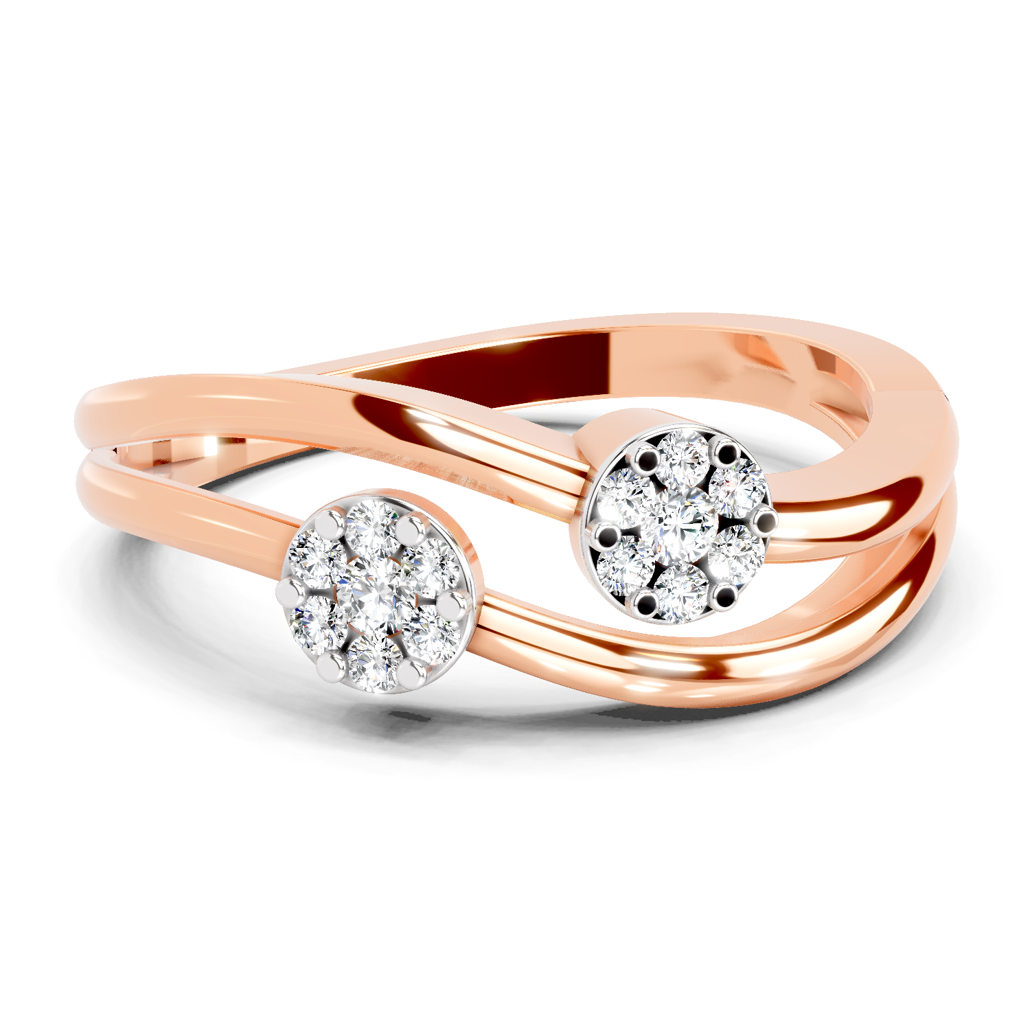 0.07 Carat Twin Bloom Promise Engagement Ring | 14K Rose Gold