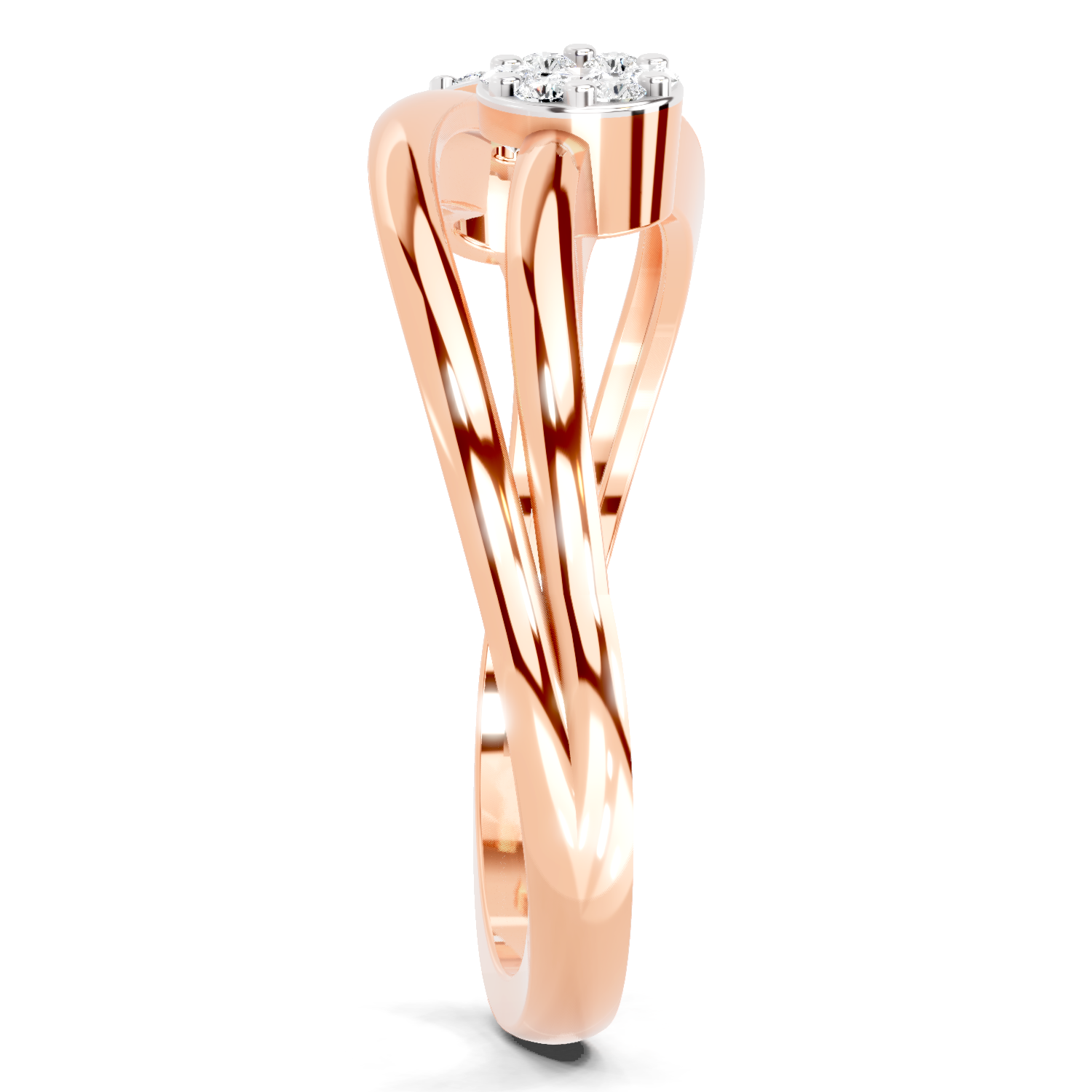 0.07 Carat Twin Bloom Promise Engagement Ring | 14K Rose Gold