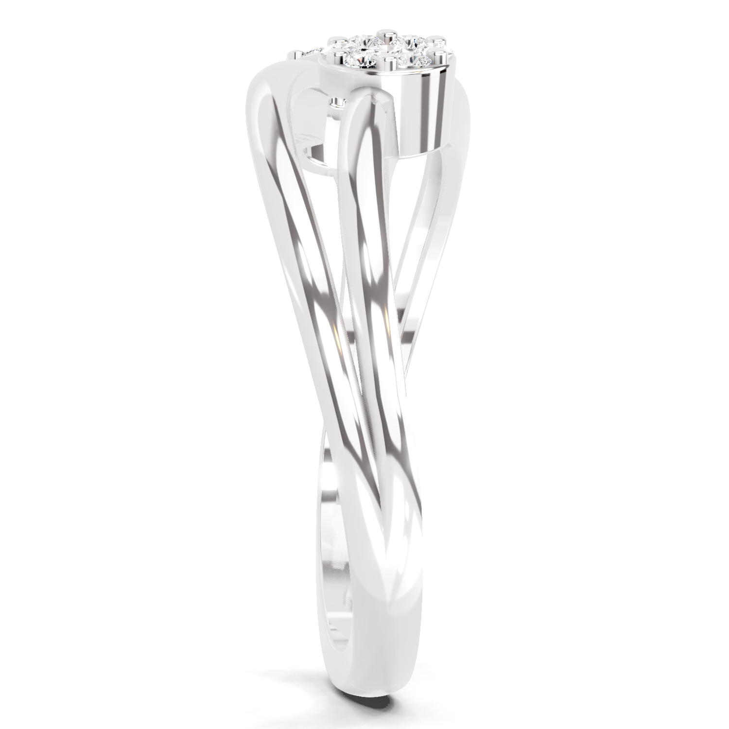 0.07 Carat Twin Bloom Promise Engagement Ring | 14K White Gold