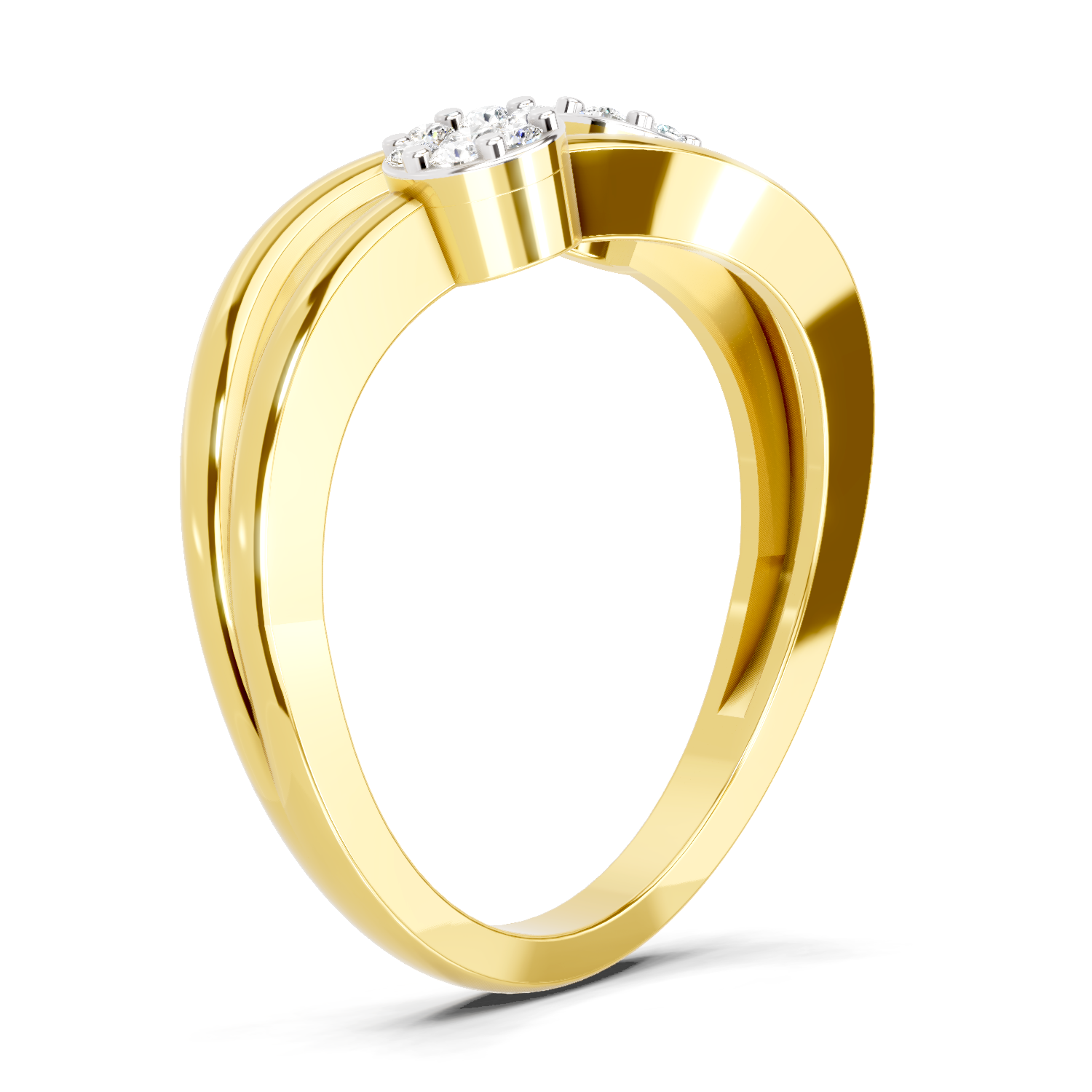 0.07 Carat Twin Bloom Promise Engagement Ring | 14K Yellow Gold