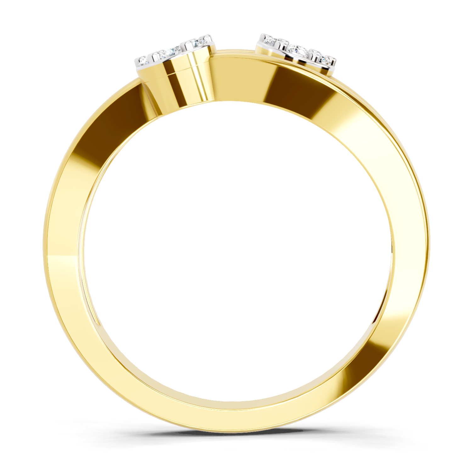 0.07 Carat Twin Bloom Promise Engagement Ring | 14K Yellow Gold