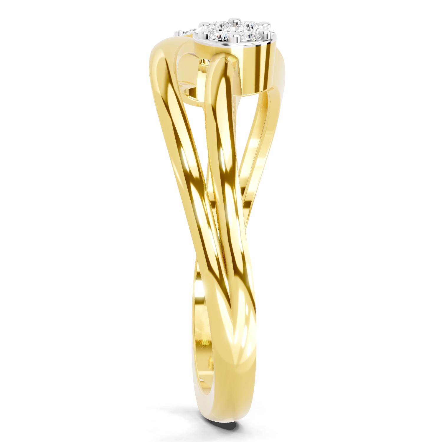 0.07 Carat Twin Bloom Promise Engagement Ring | 14K Yellow Gold