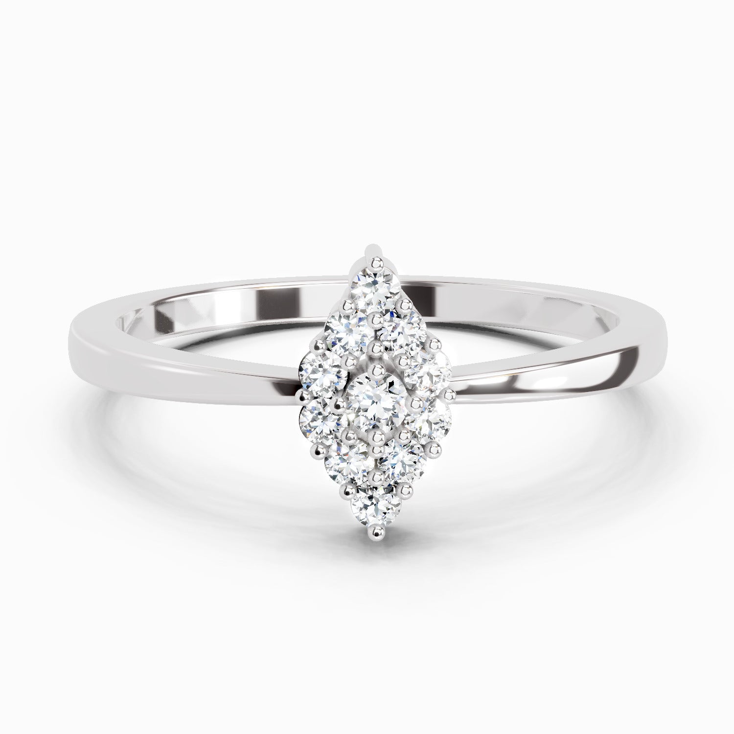 Sparkles Lab Grown Diamond 0.13 Marquise-Shaped Cluster Ring| 14K White Gold
