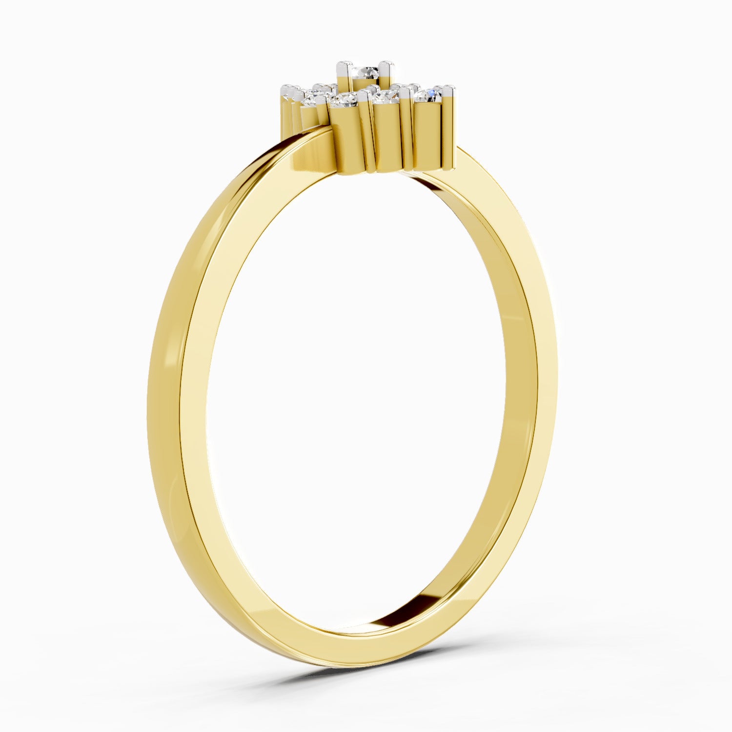 Sparkles Lab Grown Diamond 0.13 Marquise-Shaped Cluster Ring| 14K Yellow Gold