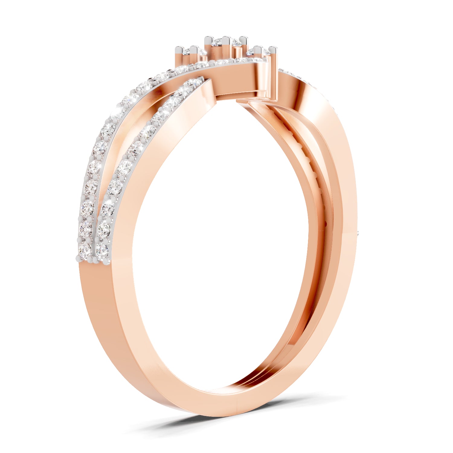 0.36 Carat Round Shape Twirl Engagement Ring | 14K Rose Gold