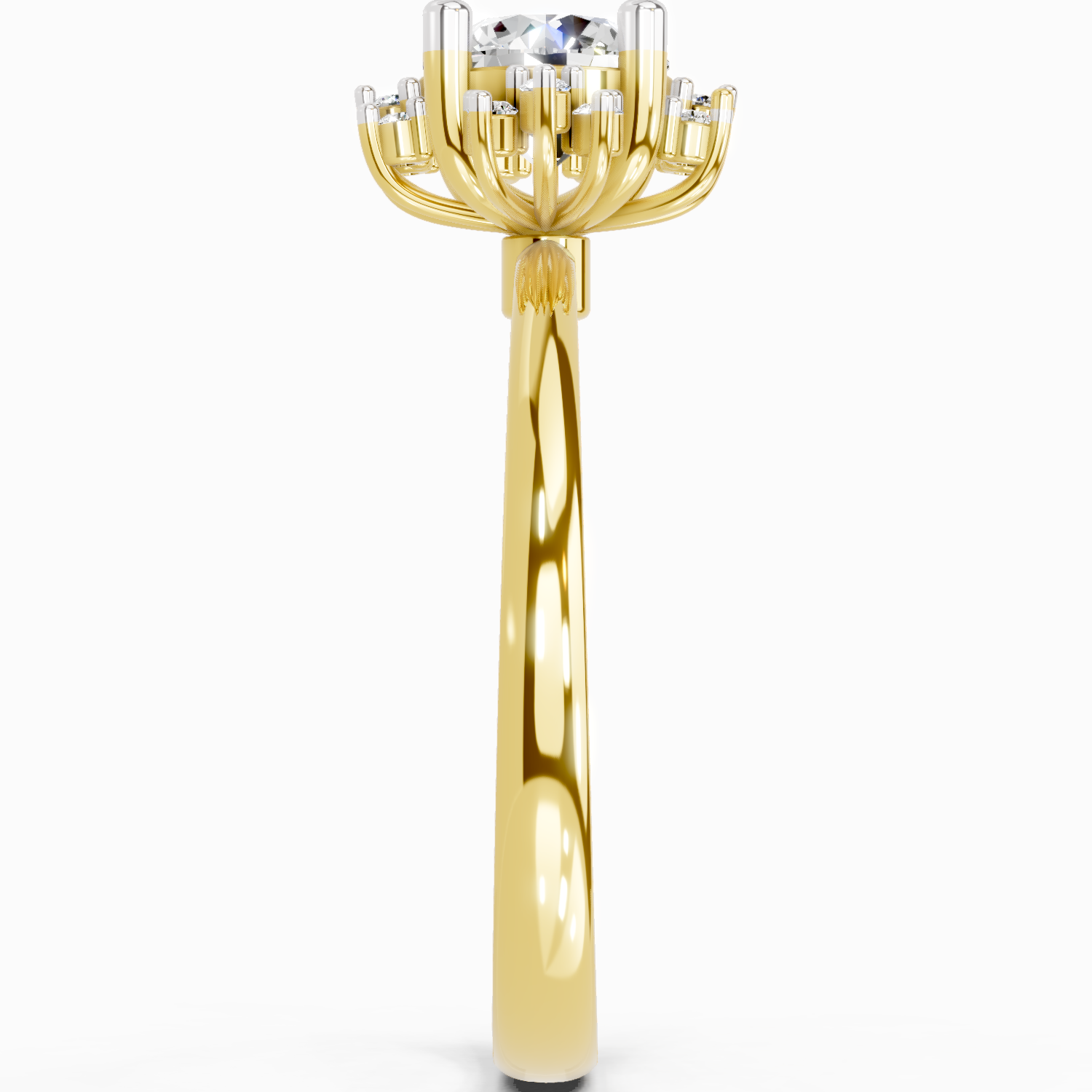 0.86 Ct Round Halo | 14K Yellow Gold