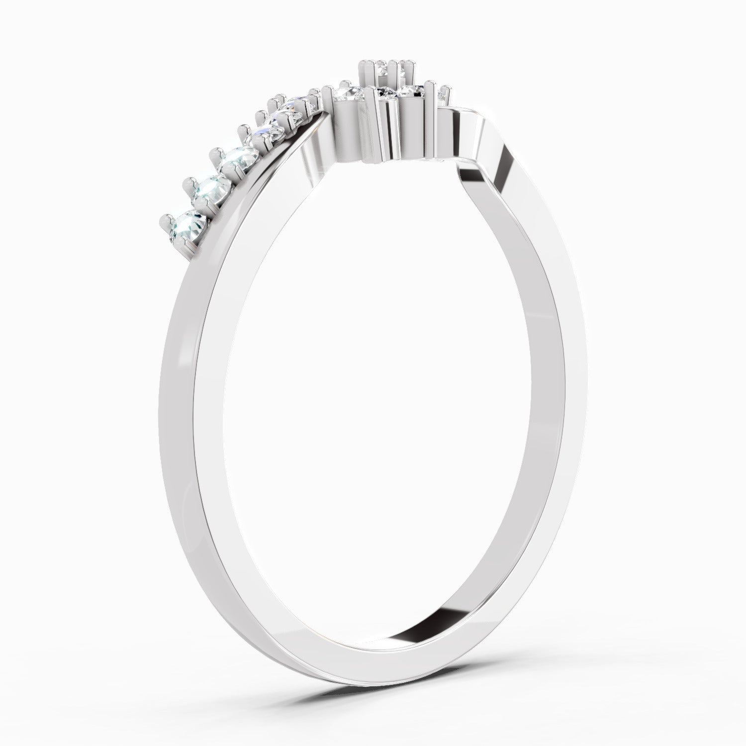 Sparkles Lab Grown Diamond 0.11 Floral Bypass Ring| 14K White Gold