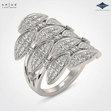 Arias by Lara Dutta Asteria Diamond Leaf Cluster Ring
