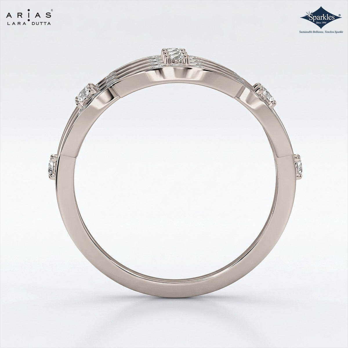 Arias by Lara Dutta Asteria Diamond Leaf Cluster Ring